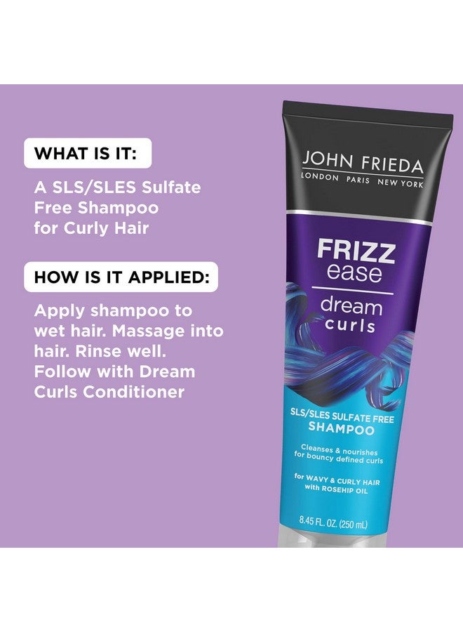John Frieda شامبو Ohn Frieda Anti Frizz Frizz Ease Dream Curls، شامبو خالٍ من كبريتات لوريث كبريتات الصوديوم/لوريث كبريتات الصوديوم للشعر المجعد يساعد على التحكم في التجعد مع تقنية تعزيز التجعد، 8.45 أونصة سائلة - Image 4