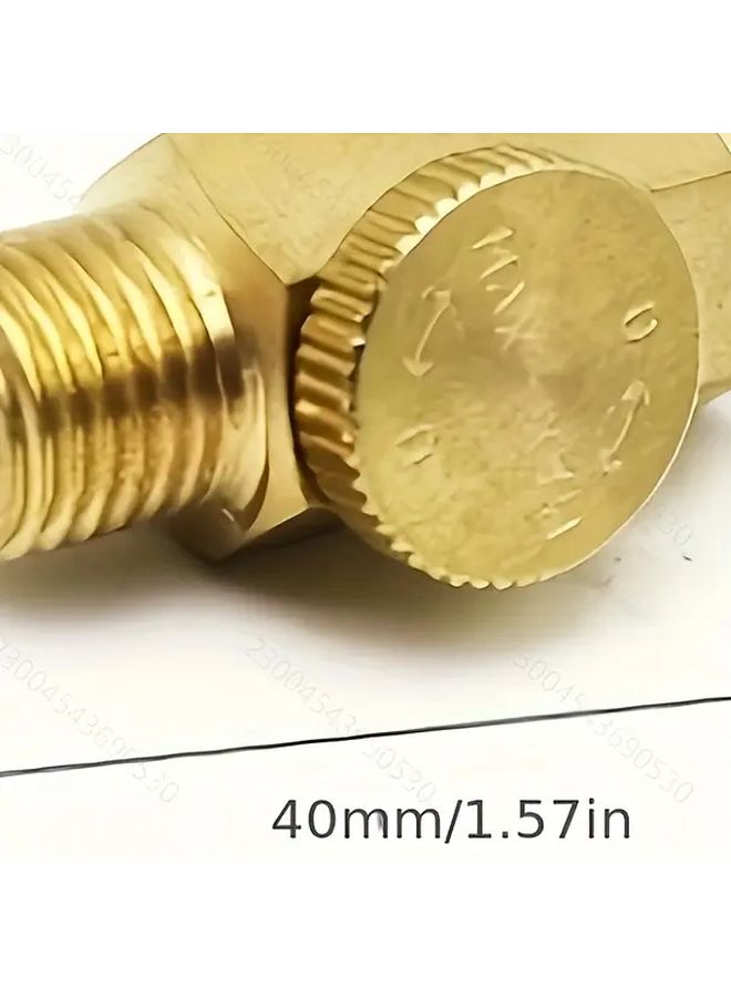 2 قطعة منظم تدفق هواء نحاسي خطي 1/4 NPT أنثى صمام إغلاق بزر ضغط - Image 2