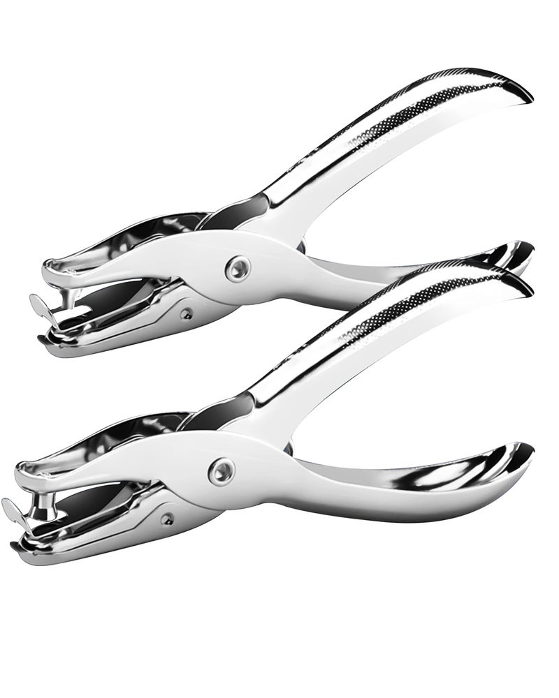 MoHern 2 Pcs Hole Punch, 1/4 Inch and 1/8 Inch Single Hole Punch, MoHern Hole Puncher Single, Hole Puncher for Crafts, Tags, Tickets, Circle Paper Punches with 6 Sheet Capacity for Home, Office, School - Image 1