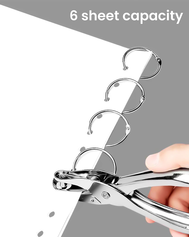 MoHern 2 Pcs Hole Punch, 1/4 Inch and 1/8 Inch Single Hole Punch, MoHern Hole Puncher Single, Hole Puncher for Crafts, Tags, Tickets, Circle Paper Punches with 6 Sheet Capacity for Home, Office, School - Image 5