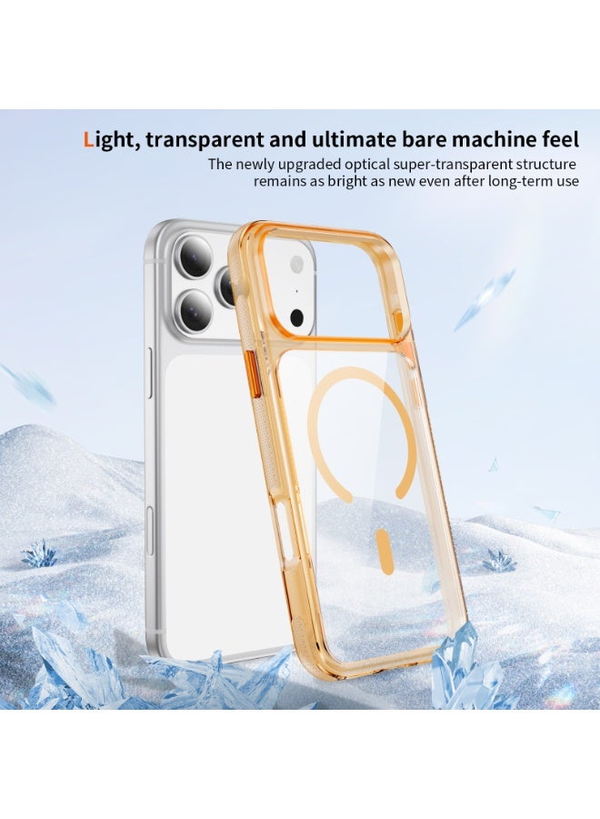 Malaksky For iPhone 17 Pro Max Case, Heavy Duty Shockproof Protection Phone Cases, Anti-Drop, Dual Layer Transparent Protective Cover Compatible with iPhone 17 Pro Max, 6.9 inch, Crystal Orange - Image 5
