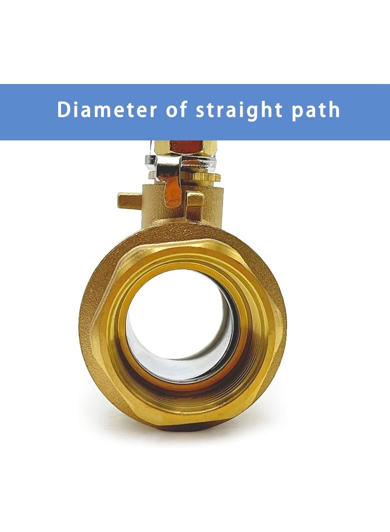 NPT Ball Valve, 600W OG Female Threaded Brass Ball Valve, Full Port Hammered Brass Ball Valve, Heavy Duty Water Shut-Off Valve, USA Standard, 2.5cm (1 Piece) - Image 3
