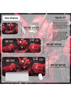 Mouse Pad Oversized Gundam Computer Keyboard Pad Cartoon Game Mouse Pad Boys E-sports Computer Thickened Desk Pad-Color:800*300*4mm-Pattern:Up To 11