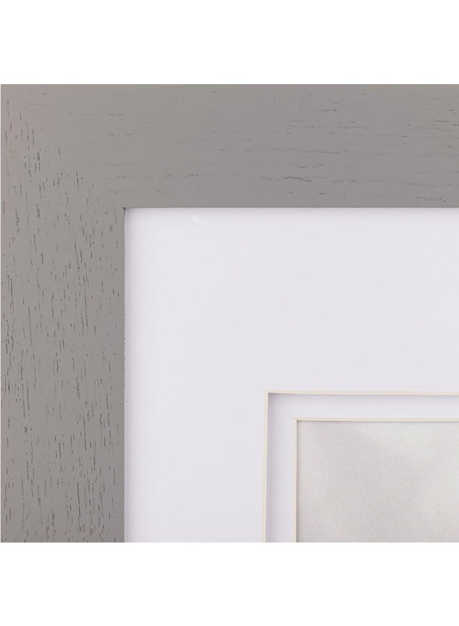 Gallery Solutions - 8"x8" Flat Grey Wall Frame - Double White Mat - Wall/Wall Mount Display - Perfect Fit for 5"x5" Photos - Versatile Mounting Options - Rectangular Wall Mount - Poster Frame - Image 4