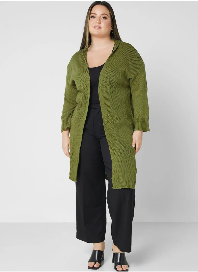 Ella Plus Open Front Longline Cardigan
