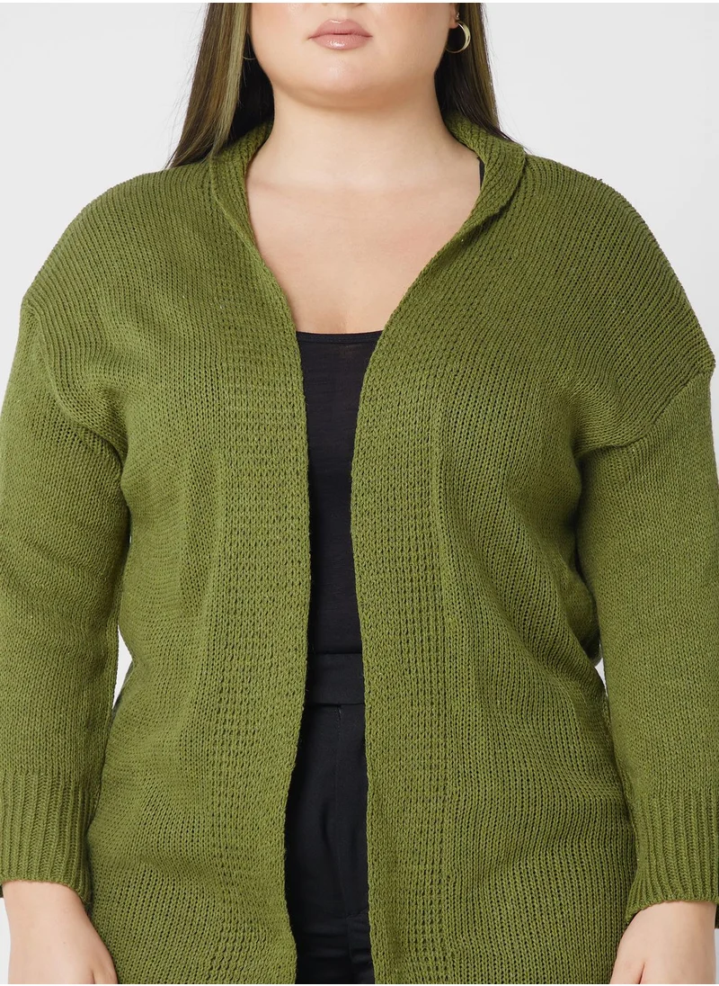Ella Plus Open Front Longline Cardigan