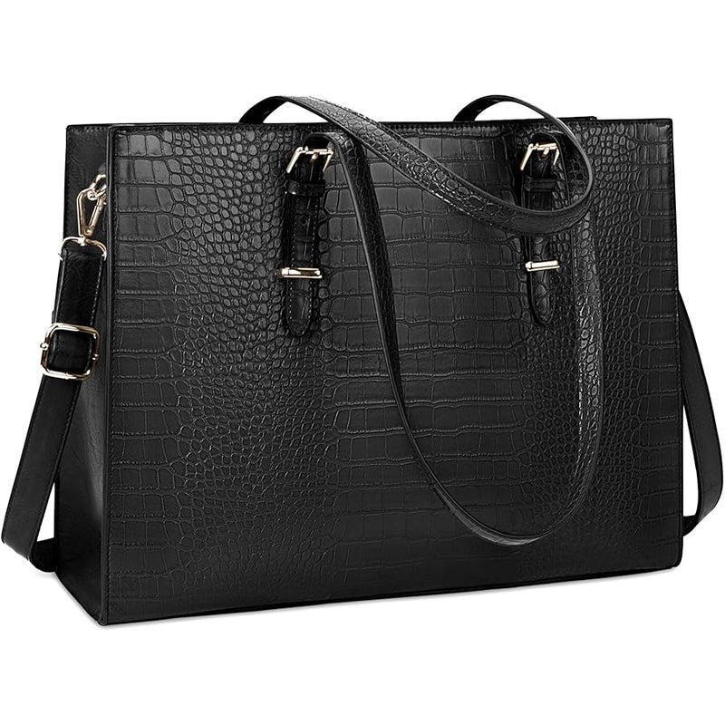Lubardy Laptop Bag for Women 15.6 inch Laptop Tote Bag Leather Classy Computer Briefcase | 15.6 inch - Image 1
