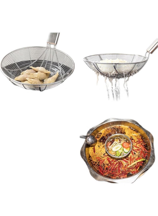 Yata Stainless Steel Fine Mesh Strainer Colander With Long Handle For Home Kitchen, Large Size Commercial 32Cm - Image 3