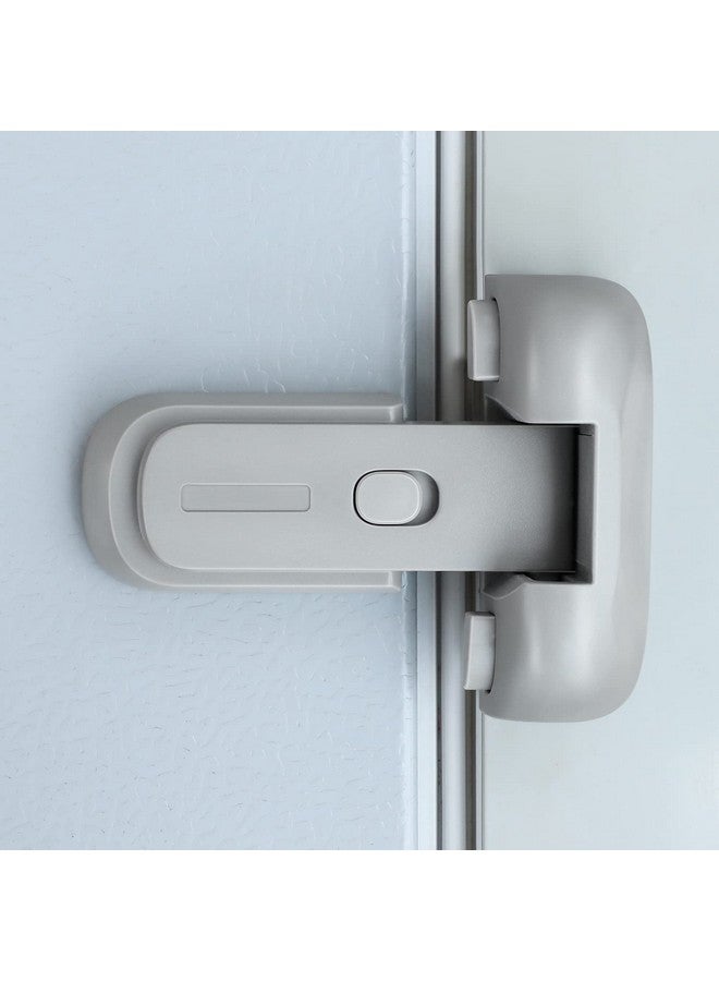 CLYMENE Refrigerator Fridge Freezer Door Lock For Kids, Child Proof Refrigerator Latch Lock To Keep Door Closed, No Tools Required And Easy Installation (Grey) - Image 1