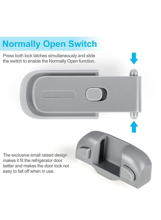 CLYMENE Refrigerator Fridge Freezer Door Lock For Kids, Child Proof Refrigerator Latch Lock To Keep Door Closed, No Tools Required And Easy Installation (Grey) - Image 4