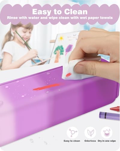 FINPAC Pencil Case, Small Pencil Pouch with Wristlet, Big Capacity Zipper Portable Silicone Pen Bag for Students Women, Bible Journaling Supplies and Accessories, Makeup Bags Organizer, Iris Purple - Image 5