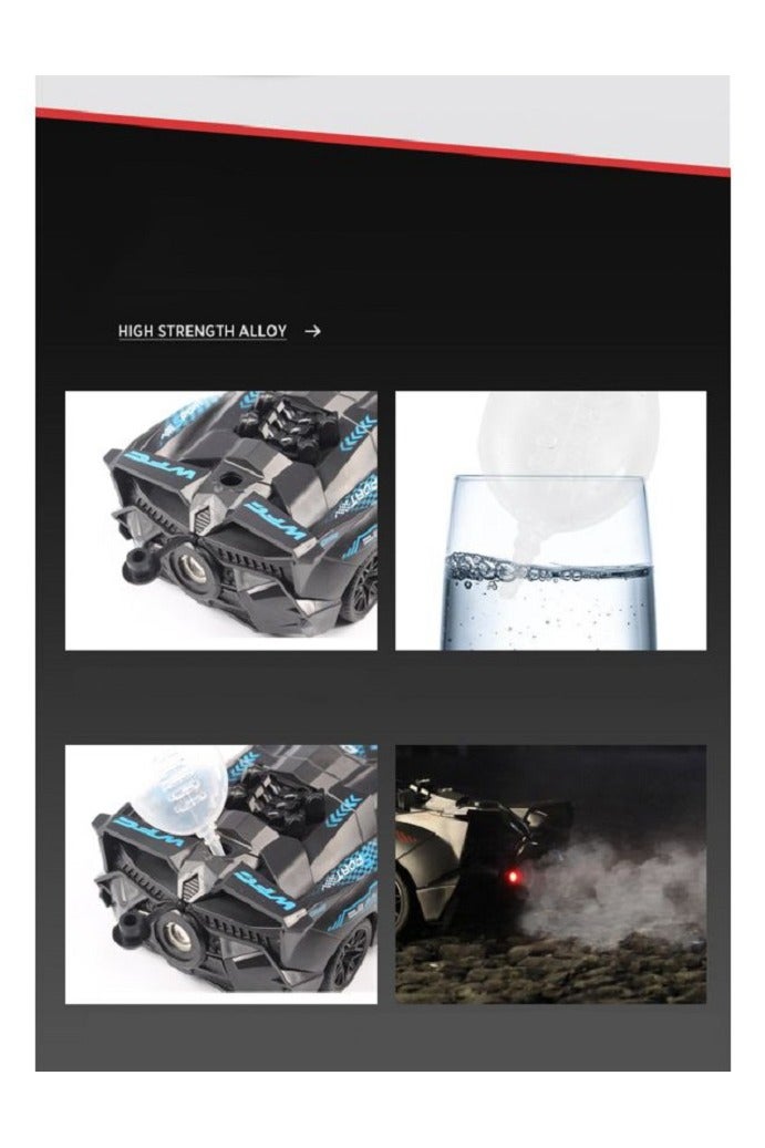 HALAMODO Sports Car RC Model , 2.4 G Multi-Function Wireless Remote Control Toy Car , With Light And Spray , Model Car Gift For Boys And Girls , Collectible Display , Blue/Black ，23 cm*9 cm*6 cm - Image 3