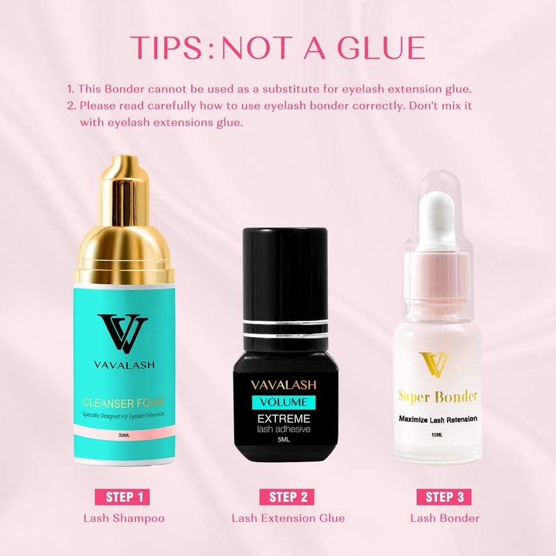 VAVALASH Lash Bonder for Eyelash Extensions Super Lash Bonder for Lash Extensions Glue Accelerator Increase Lash Retention Accelerate Drying Time Water Oil Proof Professional Eyelash Supplies(15ml) - Image 5