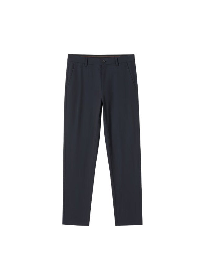 ASK Wendao President's Casual Pants Laisel Elastic Wrinkle-resistant Breathable Straight-leg Trousers Men W8117 Sapphire Blue Cropped Trousers 32 - Image 2