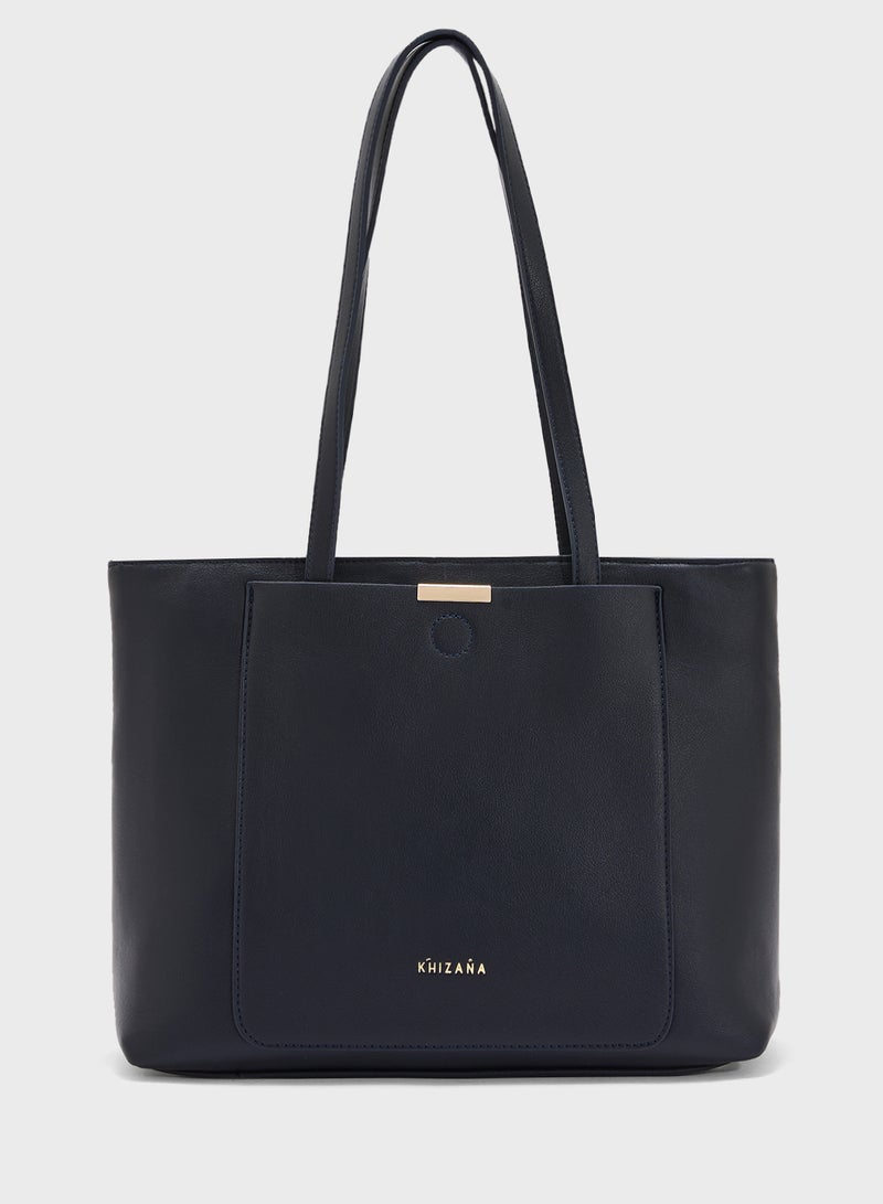 Khizana Metal Trim Detail Everyday Tote Bag  - Image 1