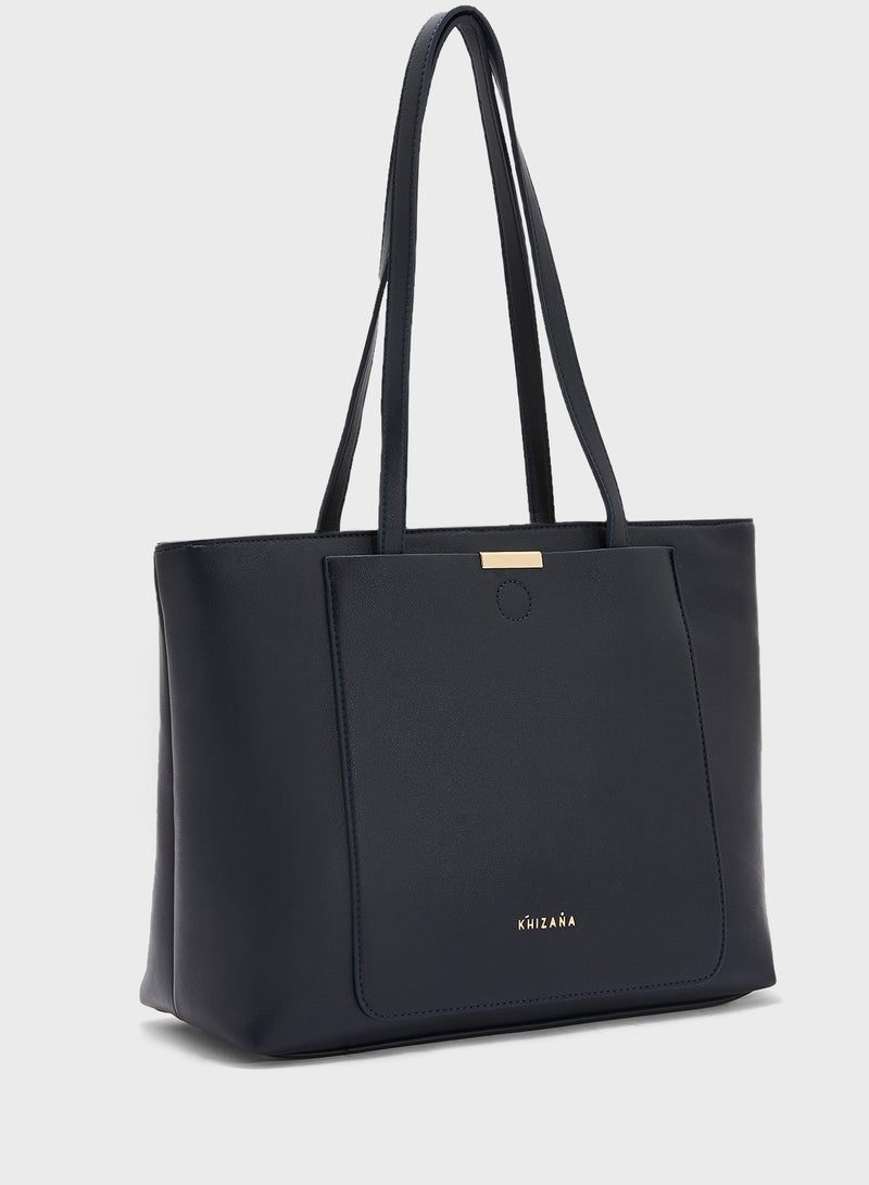 Khizana Metal Trim Detail Everyday Tote Bag  - Image 3
