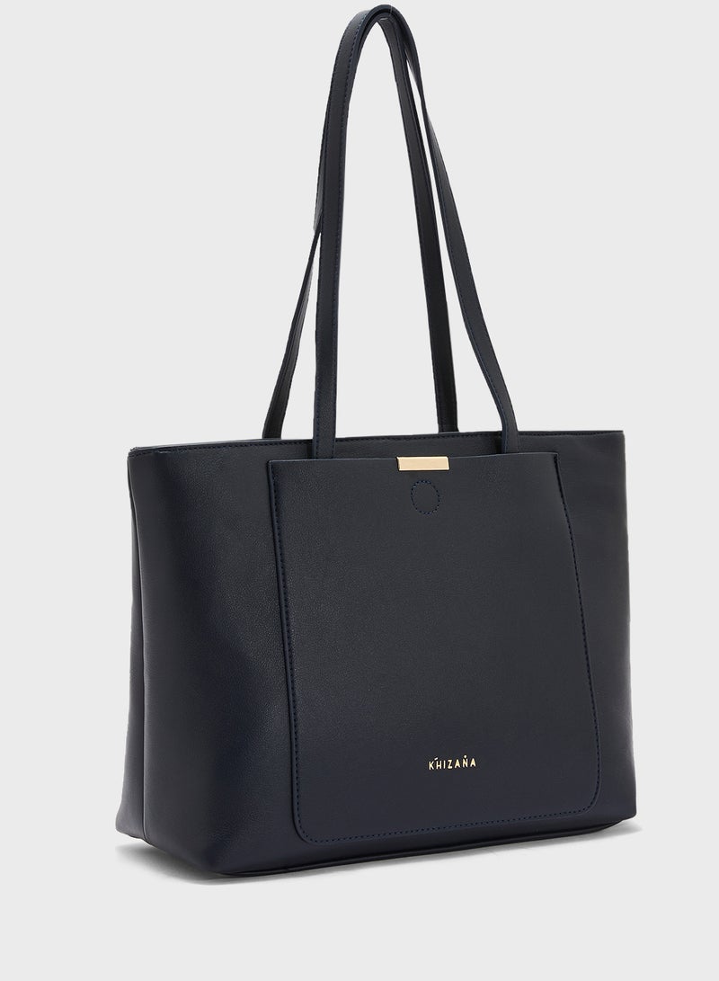 Khizana Metal Trim Detail Everyday Tote Bag  - Image 4