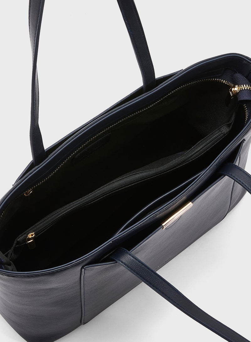 Khizana Metal Trim Detail Everyday Tote Bag  - Image 5
