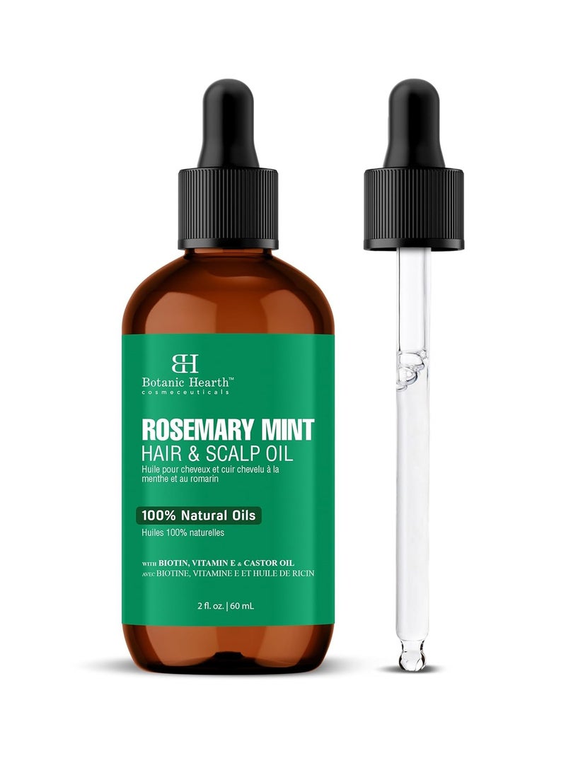 Botanic Hearth Botanic Hearth Rosemary Mint Hair & Scalp Strengthening Oil (2 fl oz) | Natural Hair Growth & Scalp Treatment | Nourishing & Strengthening Essential Oils for Thicker, Healthier Hair  - Image 1