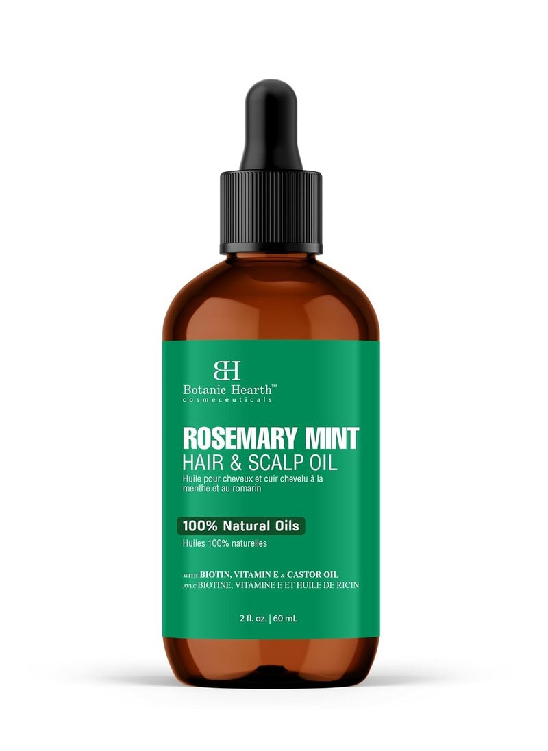 Botanic Hearth Botanic Hearth Rosemary Mint Hair & Scalp Strengthening Oil (2 fl oz) | Natural Hair Growth & Scalp Treatment | Nourishing & Strengthening Essential Oils for Thicker, Healthier Hair  - Image 2