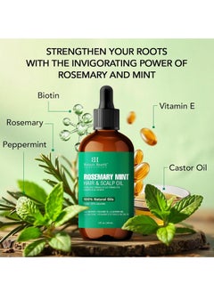 Botanic Hearth Botanic Hearth Rosemary Mint Hair & Scalp Strengthening Oil (2 fl oz) | Natural Hair Growth & Scalp Treatment | Nourishing & Strengthening Essential Oils for Thicker, Healthier Hair  - Image 5