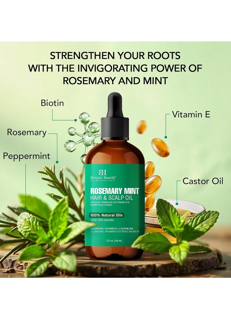 Botanic Hearth Botanic Hearth Rosemary Mint Hair & Scalp Strengthening Oil (2 fl oz) | Natural Hair Growth & Scalp Treatment | Nourishing & Strengthening Essential Oils for Thicker, Healthier Hair  - Image 5