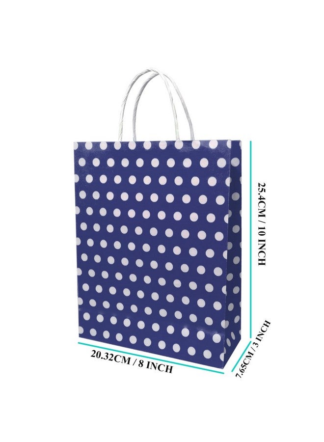 Aakriti Paper Gift Bags with Handles Polka Dot Paper Party Favor Bags for Kid’s Birthday Baby Shower Wedding Festivals Holiday Party (10 x8x3 Inch (Pack of 10), Gift Bags Polka Dot Blue) - Image 2