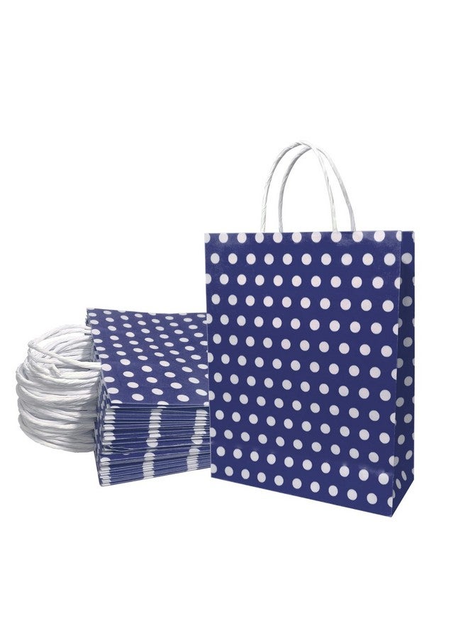 Aakriti Paper Gift Bags with Handles Polka Dot Paper Party Favor Bags for Kid’s Birthday Baby Shower Wedding Festivals Holiday Party (10 x8x3 Inch (Pack of 10), Gift Bags Polka Dot Blue) - Image 1