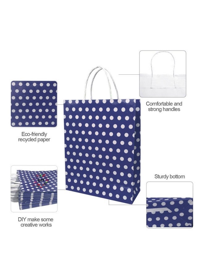 Aakriti Paper Gift Bags with Handles Polka Dot Paper Party Favor Bags for Kid’s Birthday Baby Shower Wedding Festivals Holiday Party (10 x8x3 Inch (Pack of 10), Gift Bags Polka Dot Blue) - Image 3
