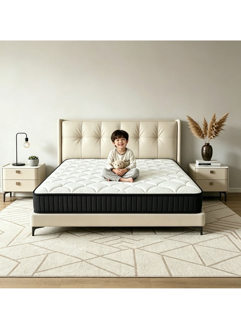 Arababy Pocket Spring Mattress – Extra Thick 20cm, High Resilience, Independent Coils, Distributes Body Pressure, Breathable, Quiet, No Bottoming Out, High Durability, Compressed Packaging Medium Plush Feel Hybrid Comfort & Supportive Mattress - Image 3