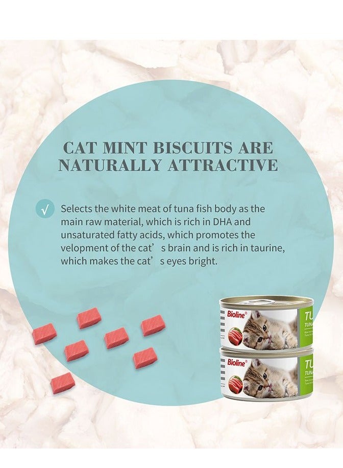 Bioline علبة تونة طعام رطب للقطط 24×80 جرام - Image 2