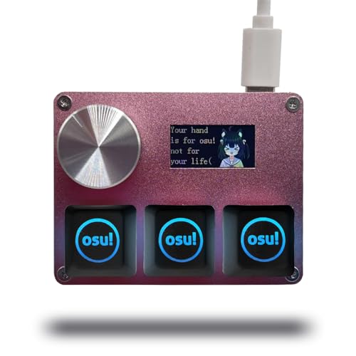 BTXETUEL SayoDevice O3C OSU Keyboard Rapid Trigger Hall Switches Magnetic Linear Switches Keyboard with Knob and Screen,Copy Paste,Shotcut,Macro Hotswap Mini Keypad.… (with OSU keycaps-Pink) - Image 1