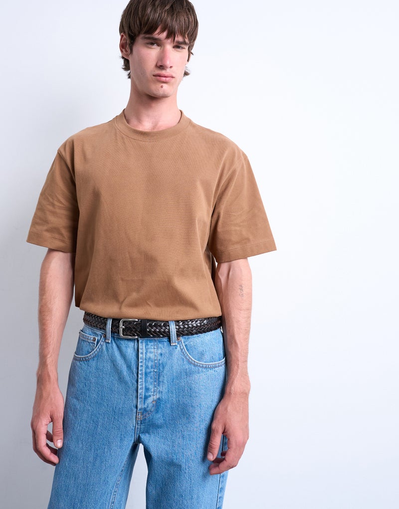 TOPMAN Oversized Fit Sueded T-Shirt - Image 1