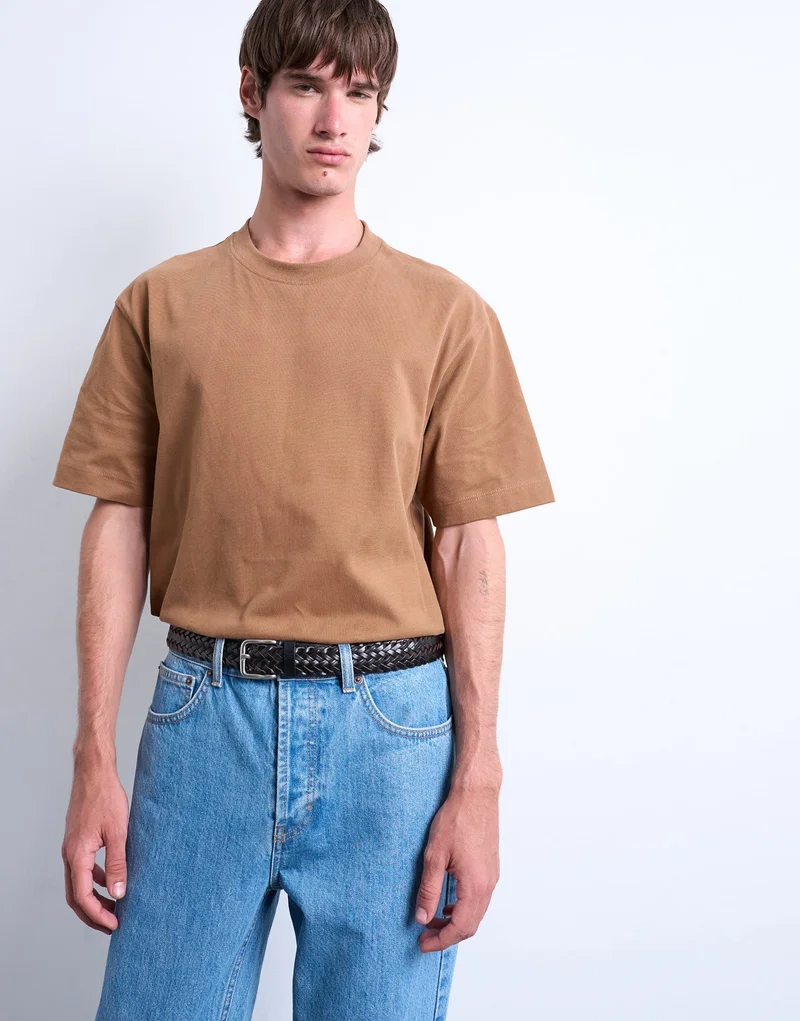 TOPMAN Oversized Fit Sueded T-Shirt