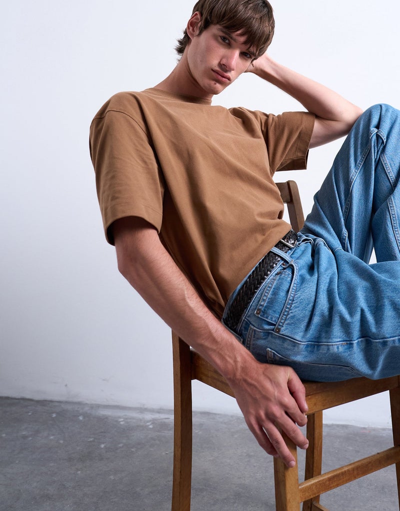 TOPMAN Oversized Fit Sueded T-Shirt - Image 3