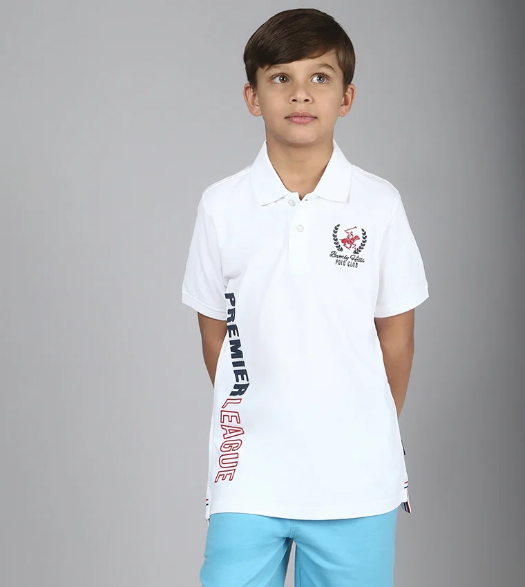 بيفرلي هيلز بولو كلوب بولو مطبوع بأكمام قصيرة وشعار نادي بيفرلي هيلز للبولو