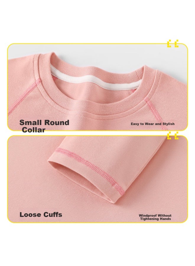 Snoopy Children's Autumn Winter Long Sleeve Thermal Base Layer Shirt Warm Comfortable Boys Girls Top Pink 130 - Image 4