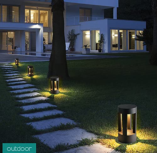 CITRA Led 300MM Grey Body Acrylic Bollard Outdoor Garden Park Driveway Light - Warm White - Image 4
