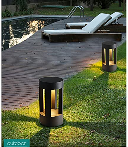CITRA Led 300MM Grey Body Acrylic Bollard Outdoor Garden Park Driveway Light - Warm White - Image 3