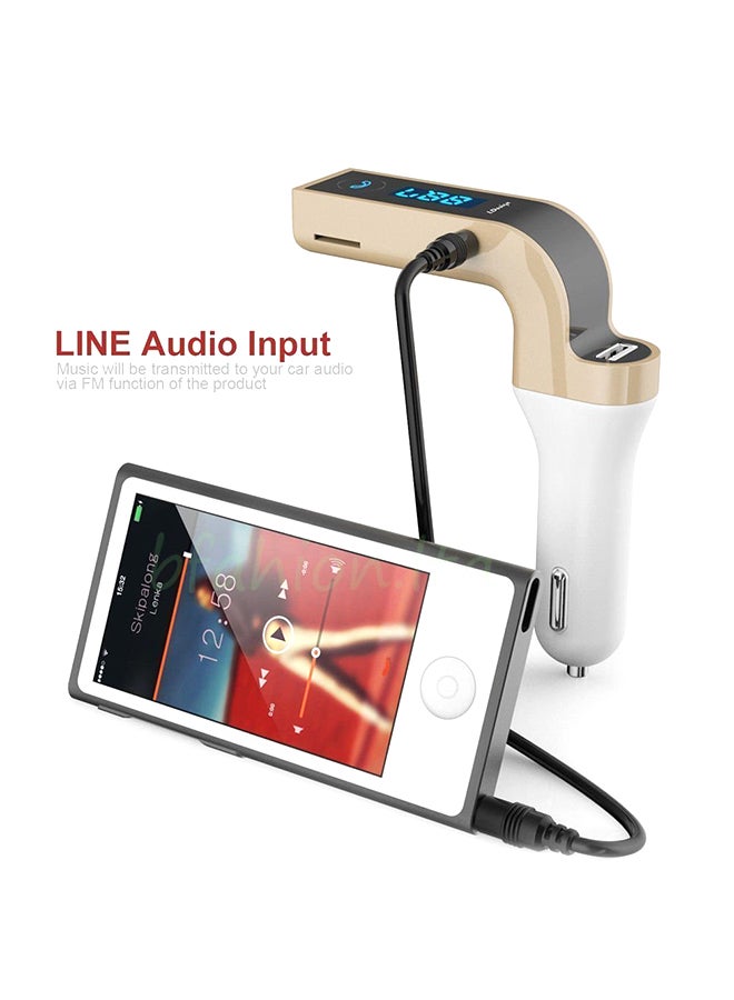 كار جي 7 جهاز إرسال لموجات FM يعمل بالبلوتوث مع شاحن بمنفذ USB للسيارة متعدد الألوان - Image 2