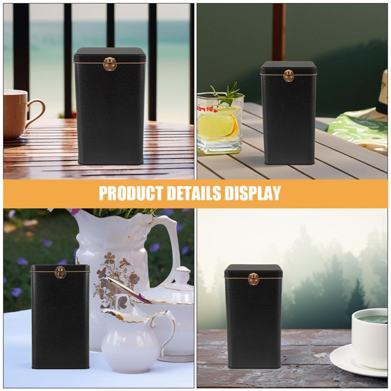 Airtight Tinplate Tea Canister Compact Storage Container For Coffee Flour Pantry Organization - Image 5