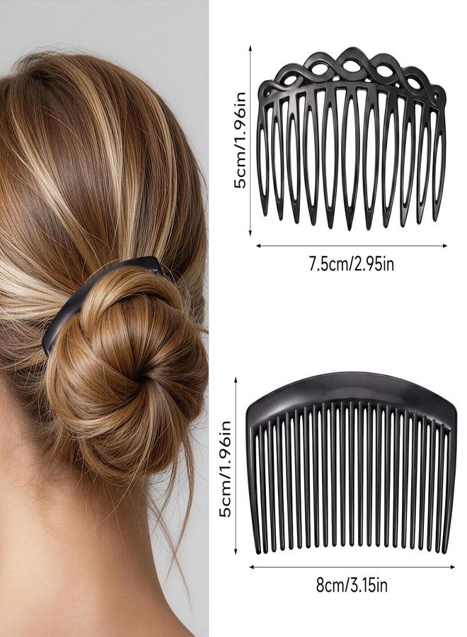 Exircy 18 Pieces Hair Combs Clips, 11/25 Teeth Side Hair Combs Plastic French Twist Comb for Women Girls Fine Thin Thick Hairs Multiple Hairstyles Accessories, Black + Brown + Transparent - Image 2