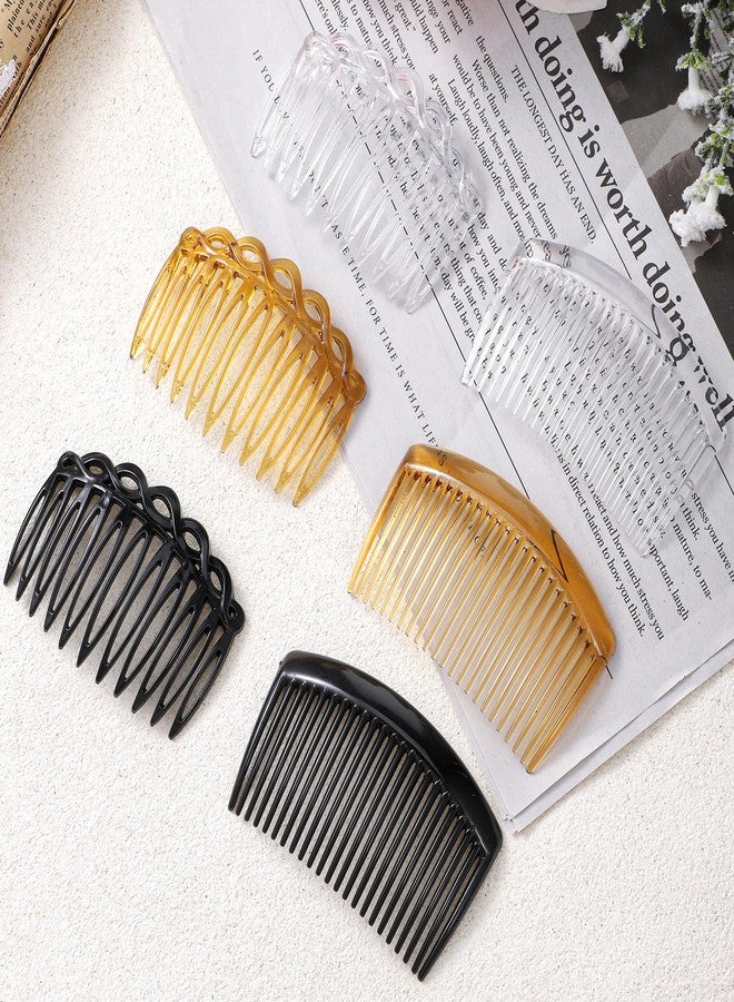 Exircy 18 Pieces Hair Combs Clips, 11/25 Teeth Side Hair Combs Plastic French Twist Comb for Women Girls Fine Thin Thick Hairs Multiple Hairstyles Accessories, Black + Brown + Transparent - Image 3