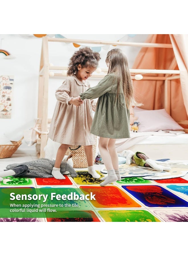 LONGKING 9 Sensory Tiles, 12" x 12" Liquid Floor Tiles, Kids Room - Image 3
