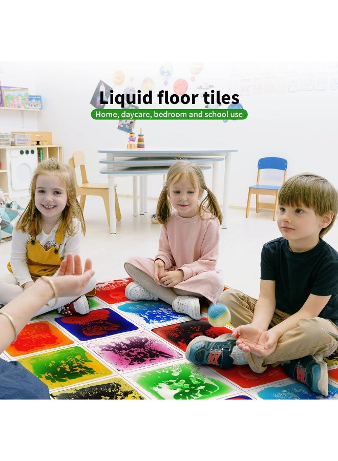 LONGKING 9 Sensory Tiles, 12" x 12" Liquid Floor Tiles, Kids Room - Image 4