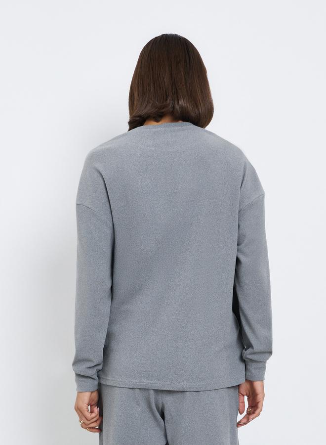 Styli Grey Oversized Longline Sweatshirt - Image 5