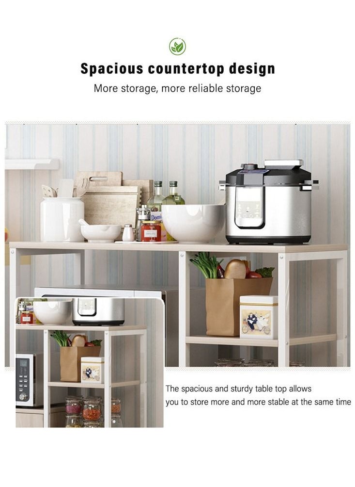 ZUIHAO - 3-Tier Multi Function Microwave Oven Stand Kitchen Rack with Storage Cabinet Spice Holder Save Space Organizer Shelf for Utensils Vegetable Fruit - Image 1