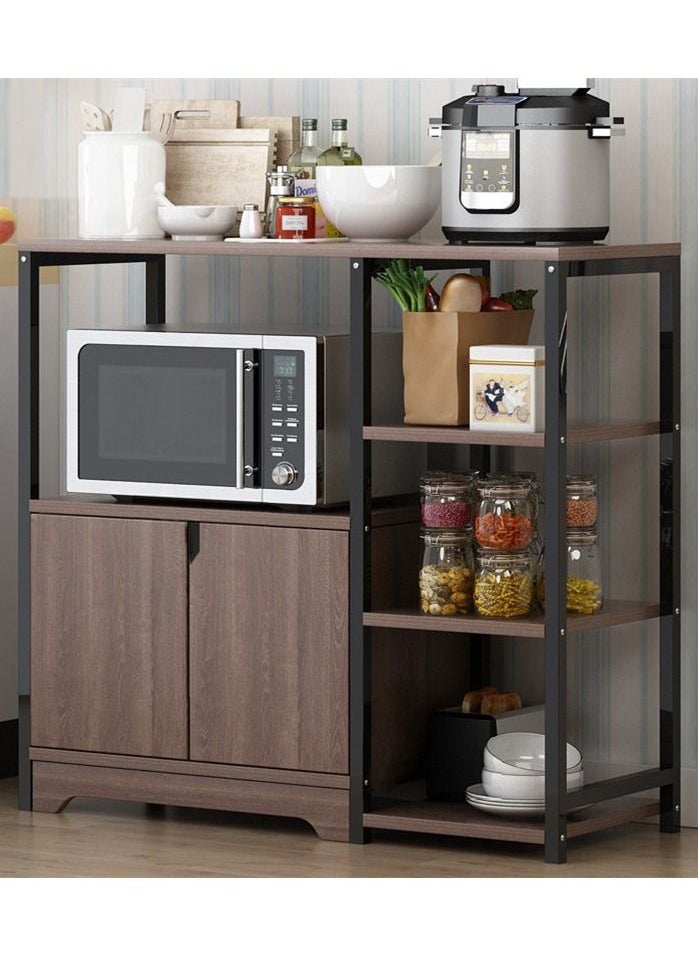 ZUIHAO - 3-Tier Multi Function Microwave Oven Stand Kitchen Rack with Storage Cabinet Spice Holder Save Space Organizer Shelf for Utensils Vegetable Fruit - Image 1