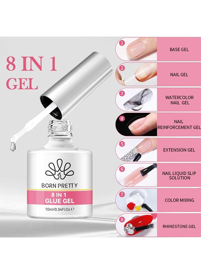 Born Pretty 8 In 1 Nail Glue Gel, Multiple Functions Super Strong Nail Extension Glue Soak Off UV&LED Cured, High Gloss Long Lasting Easy to Use Nail Repair Treatment  10ml - Image 2