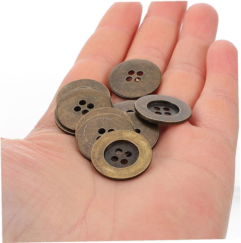 100pcs Vintage Metal Buttons 12.5mm Bronze 4-Hole Coat Replacement Buttons for Jackets and DIY Sewing Crafts - Image 4